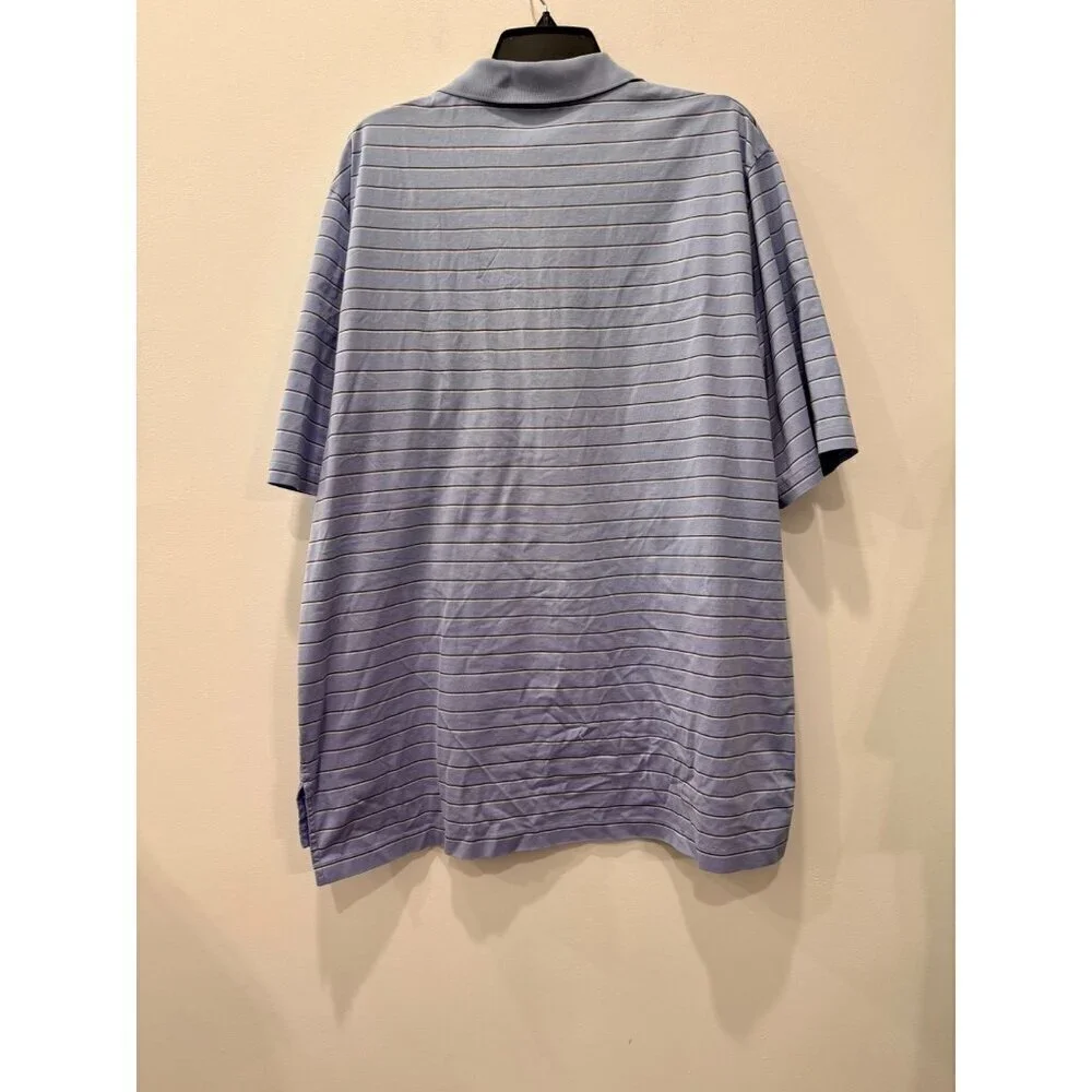 Polo Golf Ralph Lauren Men's Size  XL Classic Fit Striped Light Blue Polo Shirt
